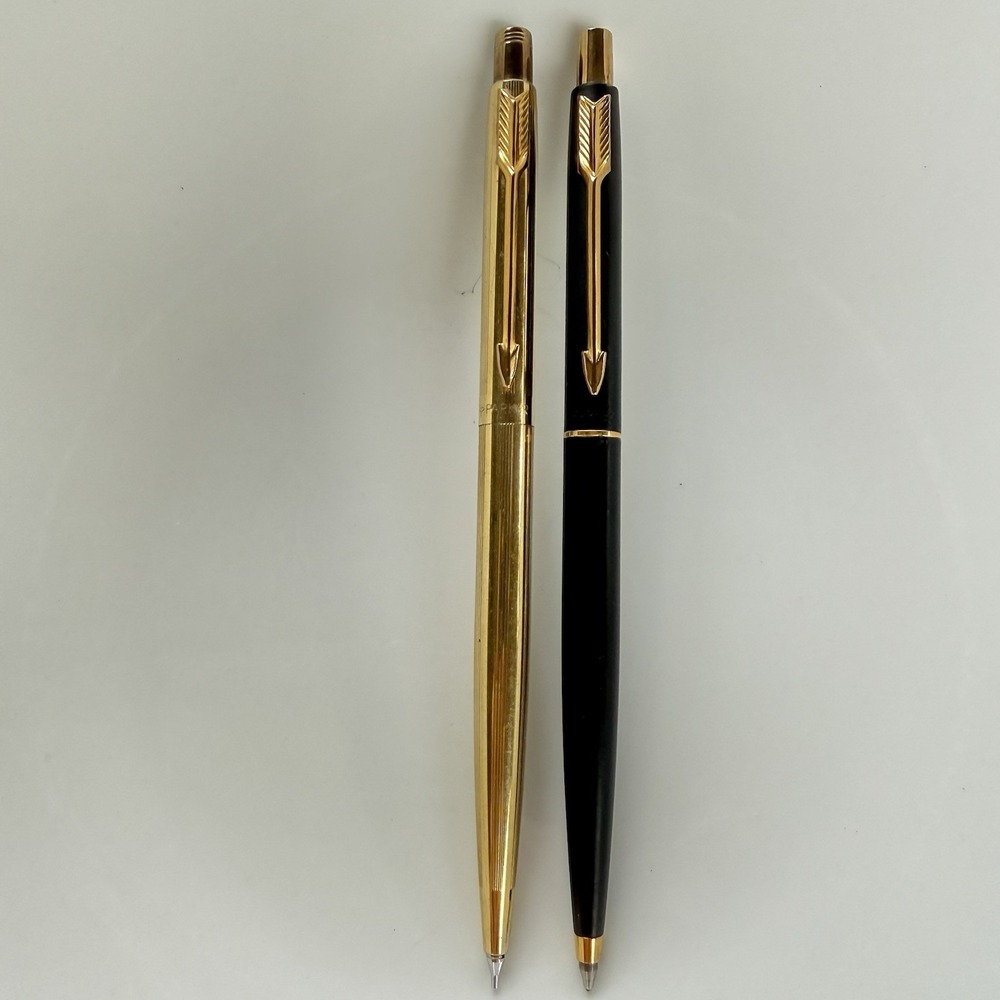 Vintage Parker Pen & Pencil Set-10K Gold Filled Pencil And Matte Black Pen